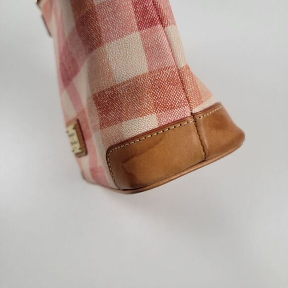 Dooney & Bourke Pink Quad Check Ginger Crossbody Bag Purse Saffiano Tote - Picture 7 of 16